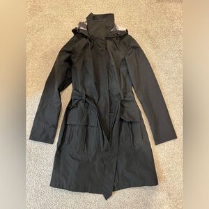 North face hooded black rain jacket